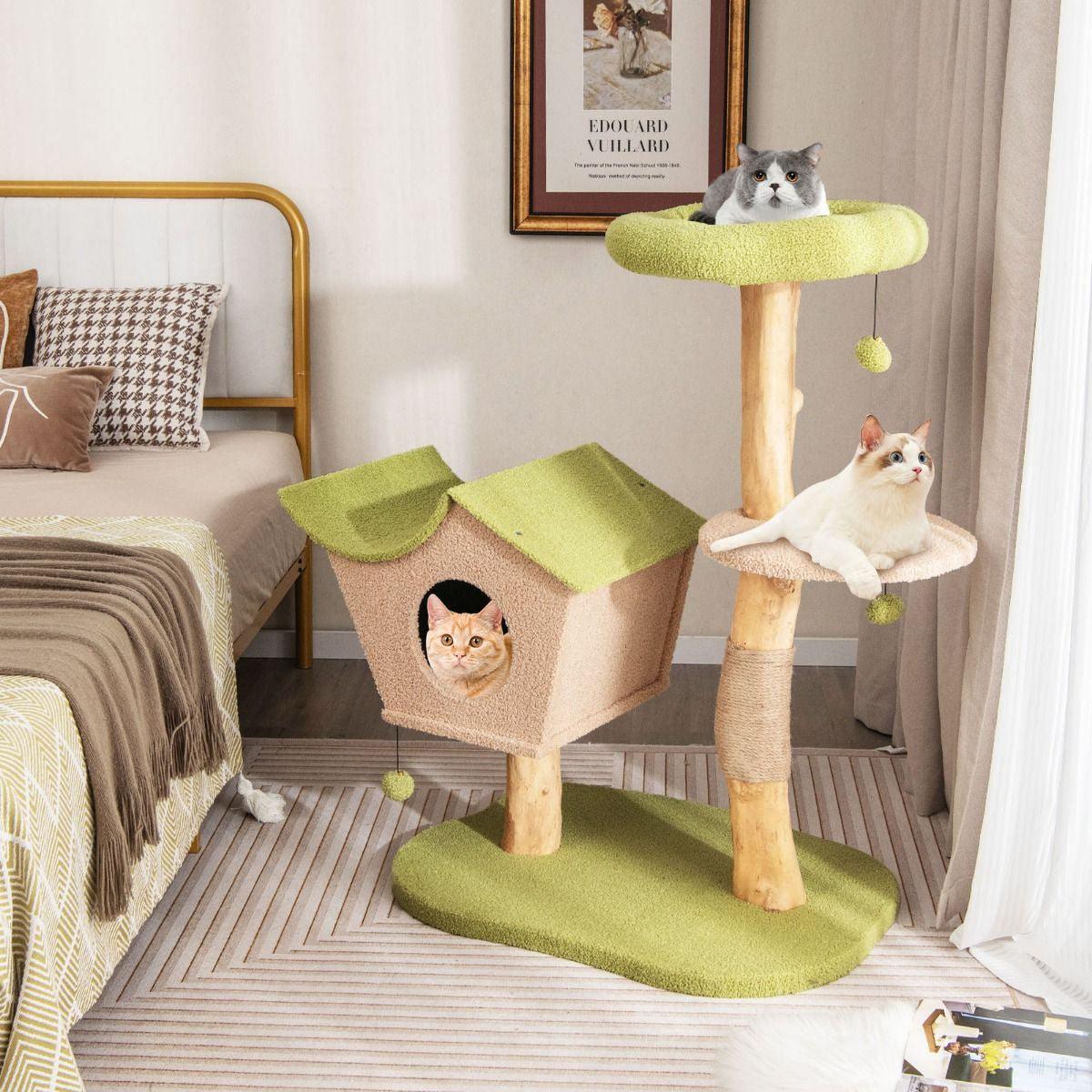 Cute Cat Activity Center Scratching Tree House