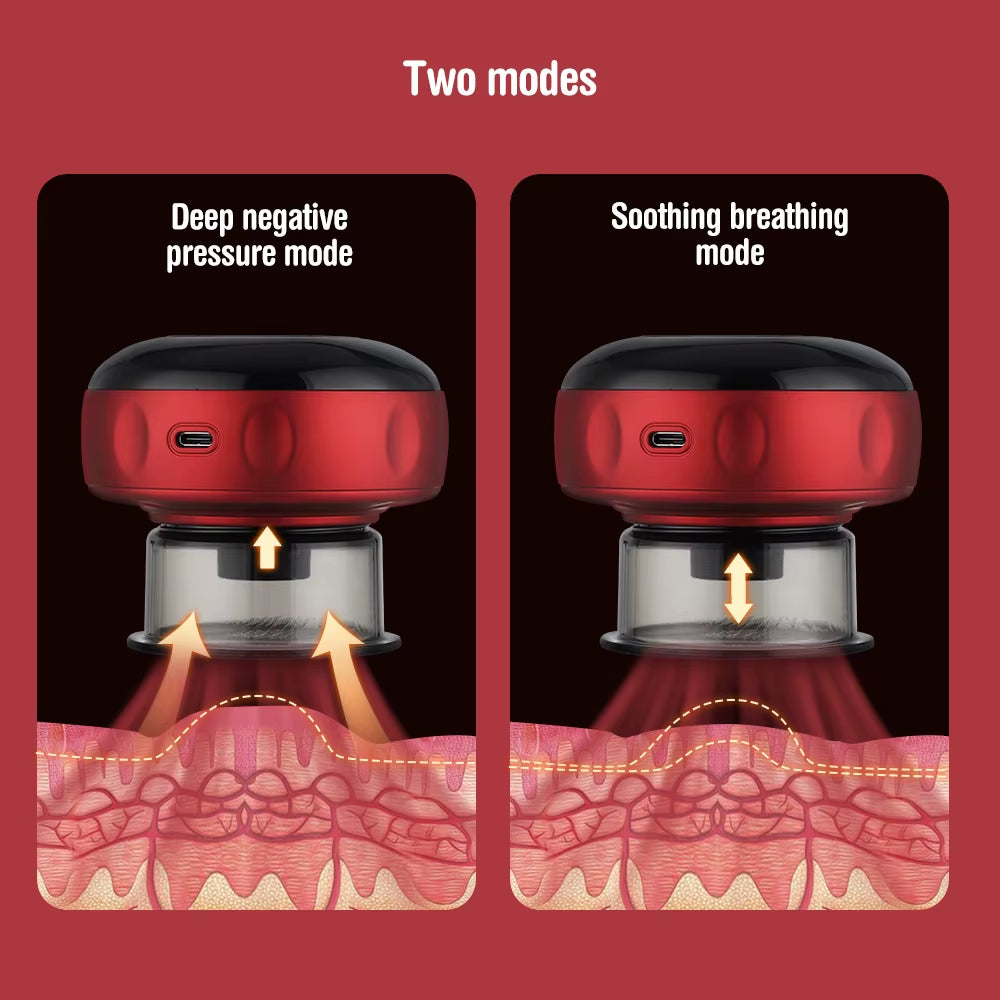 US/UK/RU Warehouse: Intelligent Vacuum Cupping & Scraping Massager - Guasha Cans for Fatigue Relief & Health Care