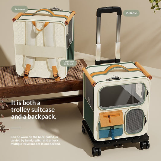 Large-Capacity Luggage-Style Cat Carrier