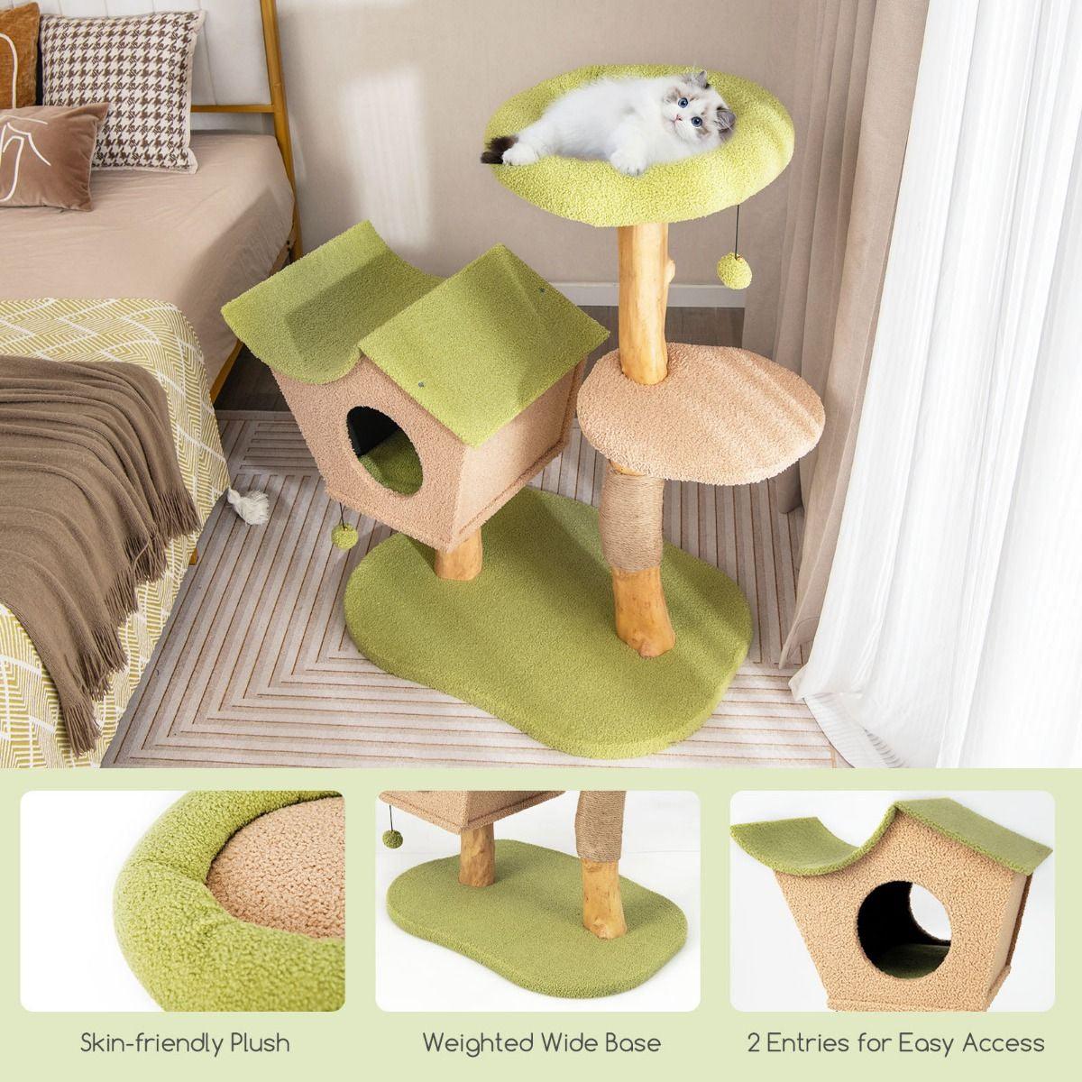 Cute Cat Activity Center Scratching Tree House