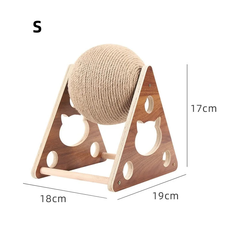 Solid Wood Cat Scratching Ball