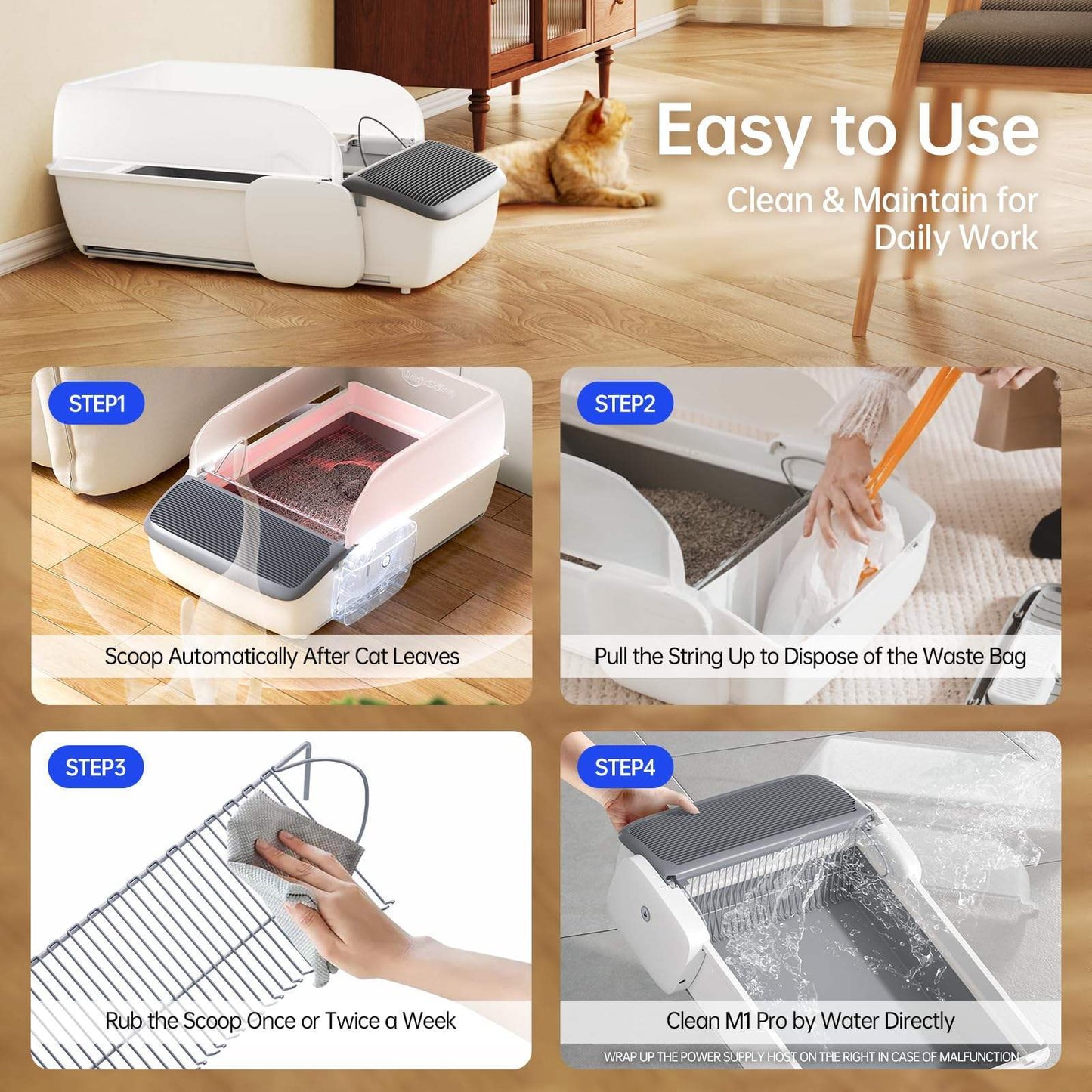 Automatic Self-Cleaning Smart Cat Litter Box