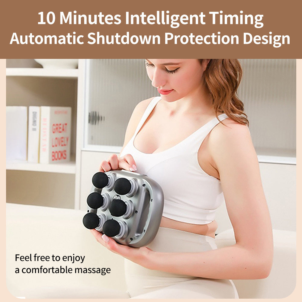 Handheld Deep Tissue Massagers Percussion Massage Gun 6-Head Back Massager For Muscle Relaxation In Back Leg Neck Shoulder And Body Gifts For Families And Friends