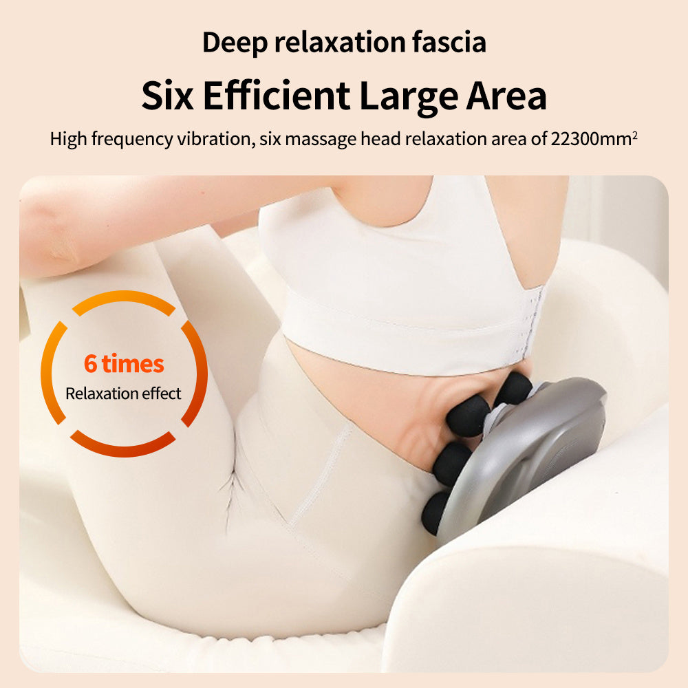 Handheld Deep Tissue Massagers Percussion Massage Gun 6-Head Back Massager For Muscle Relaxation In Back Leg Neck Shoulder And Body Gifts For Families And Friends