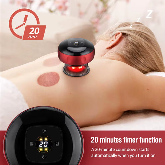 US/UK/RU Warehouse: Intelligent Vacuum Cupping & Scraping Massager - Guasha Cans for Fatigue Relief & Health Care