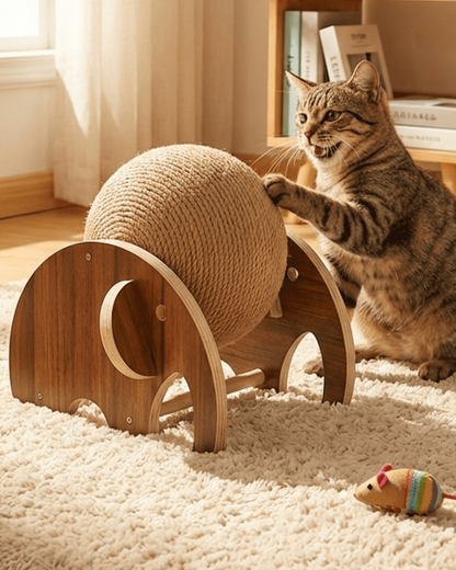 Solid Wood Cat Scratching Ball 