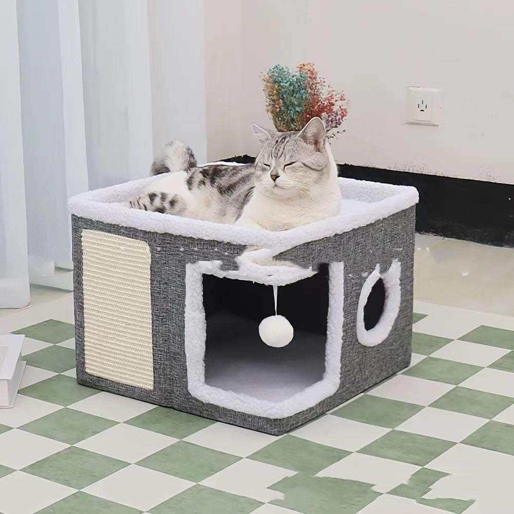 Pet Double-layer Cat Nest Villa