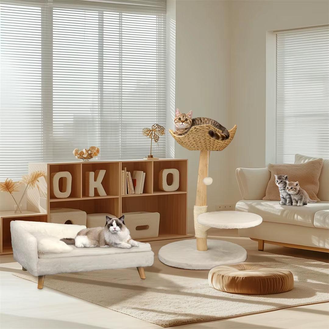 Luxury Solid Wood Cat Tree 