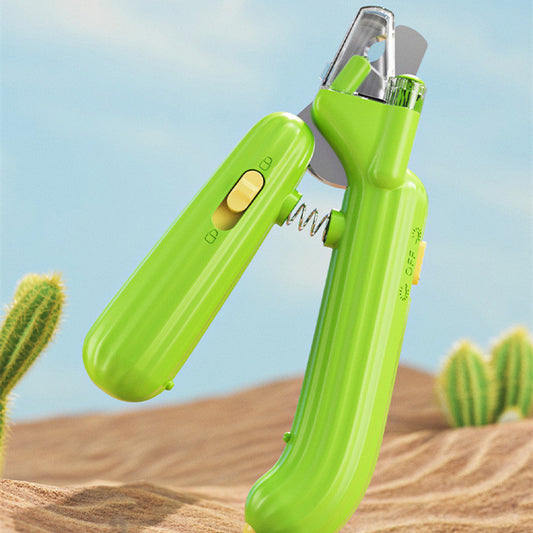 Cactus Shaped Multifunctional Pet Nail Clipper with LED light