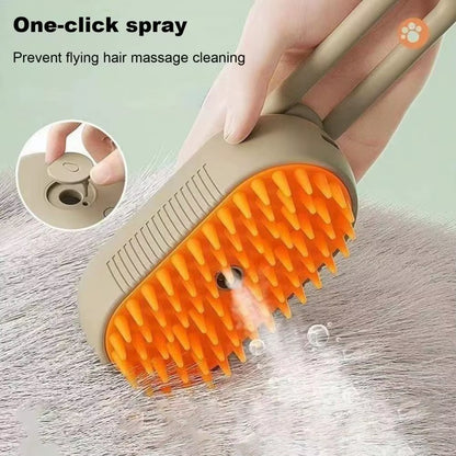 Pet Steam Brush for Shedding 4-In-1 Pet Spray Mist Brush with Handle Dog Spa Grooming Comb Steaming Hair Brush for Dogs Cats