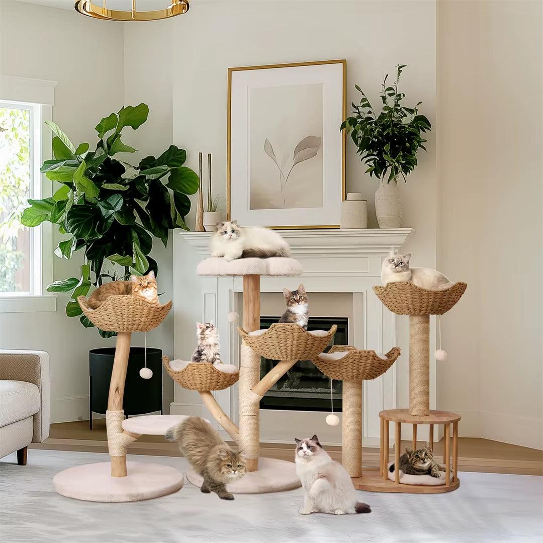 Luxury Solid Wood Cat Tree 