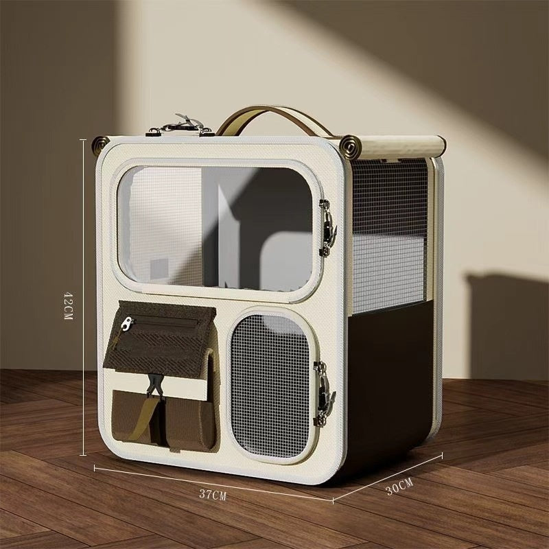 Large-Capacity Luggage-Style Cat Carrier