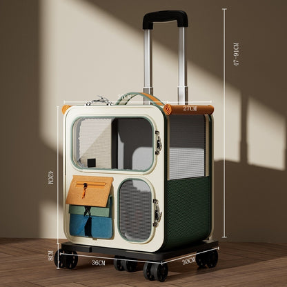 Large-Capacity Luggage-Style Cat Carrier