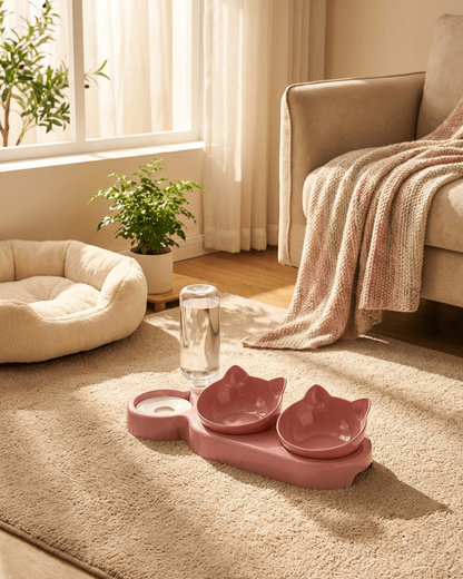 Double Bowl Pet Feeding Station