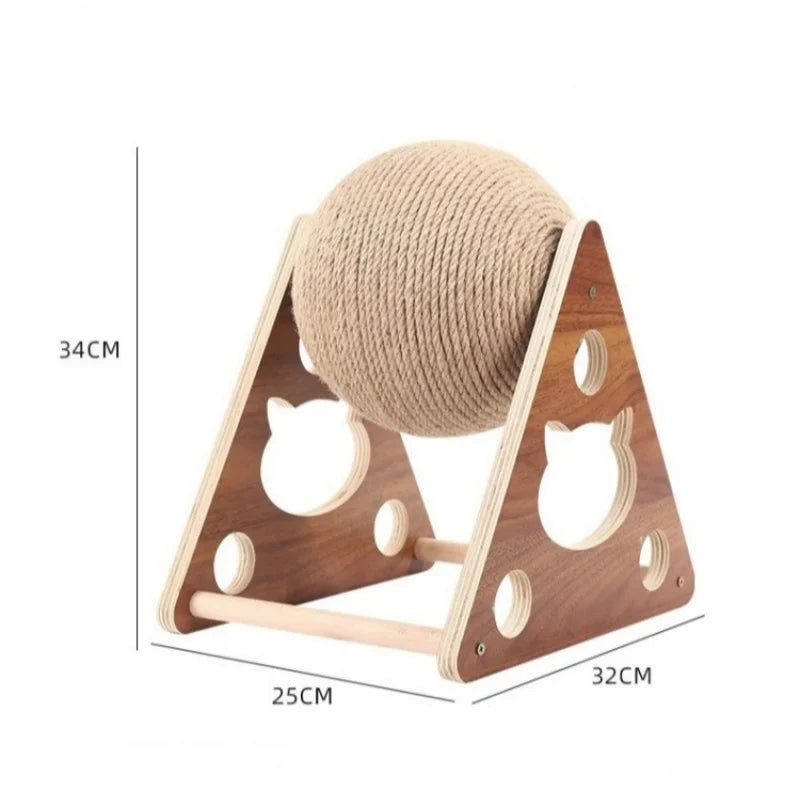 Solid Wood Cat Scratching Ball 