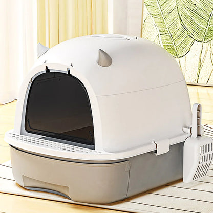 Enclosed Splash-proof Cat Litter Box