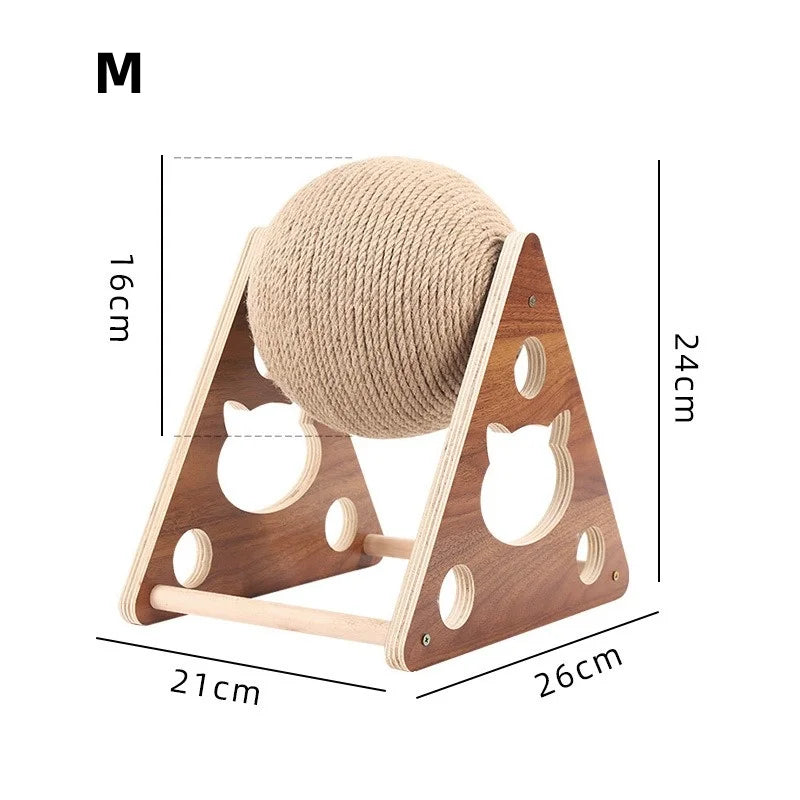 Solid Wood Cat Scratching Ball 