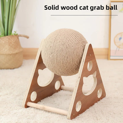 Solid Wood Cat Scratching Ball 