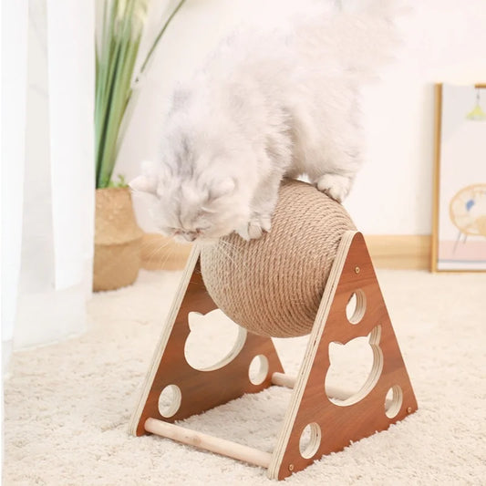 Solid Wood Cat Scratching Ball 
