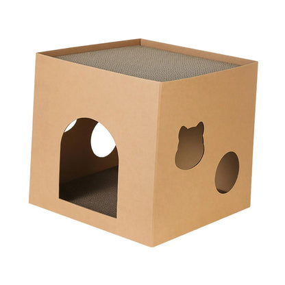 Cat Cardboard House with Scratch Pads
