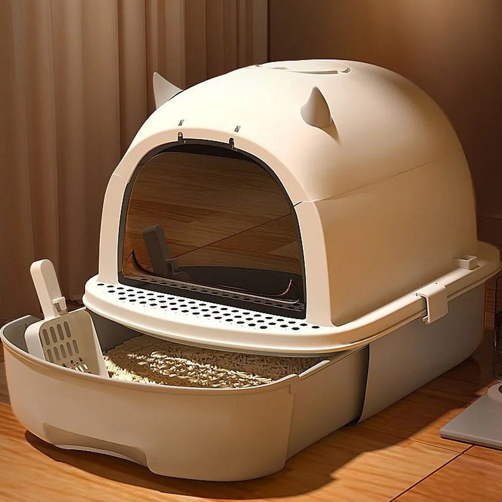 Enclosed Splash-proof Cat Litter Box