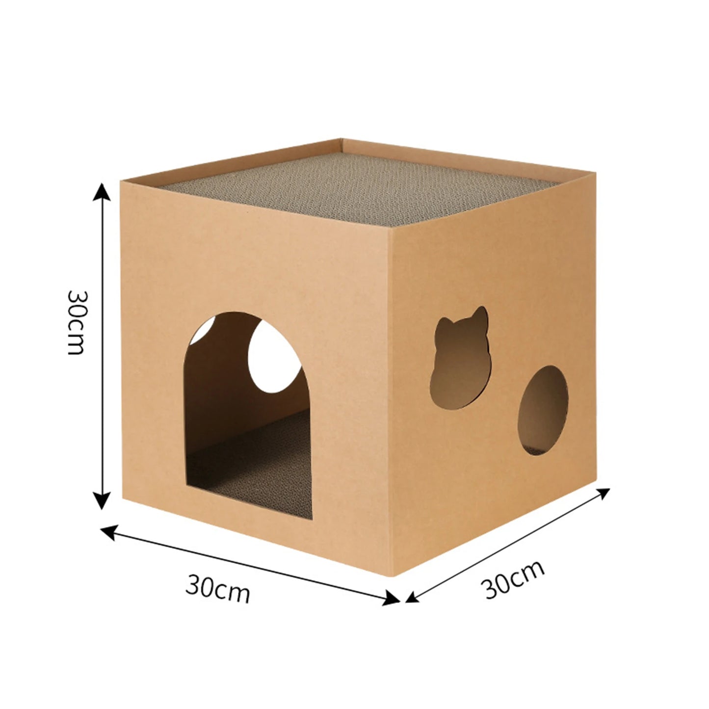 Cat Cardboard House with Scratch Pads