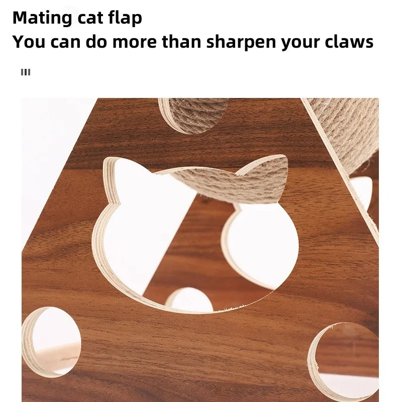 Solid Wood Cat Scratching Ball 