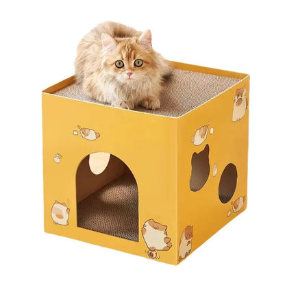 Cat Cardboard House with Scratch Pads