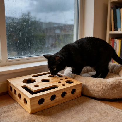 Cat Wooden Scratching and Treat Maze Toy