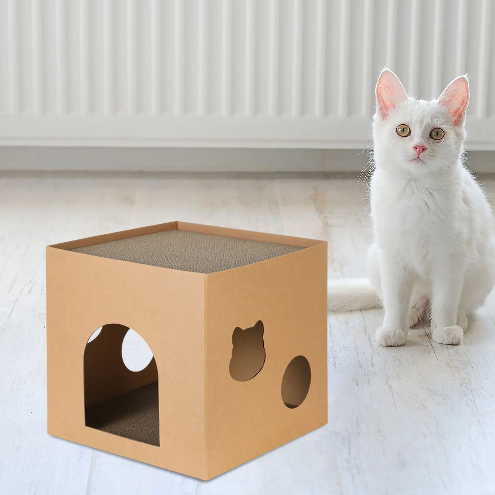 Cat Cardboard House with Scratch Pads