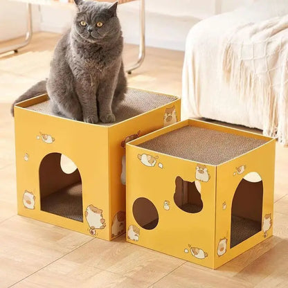 Cat Cardboard House with Scratch Pads