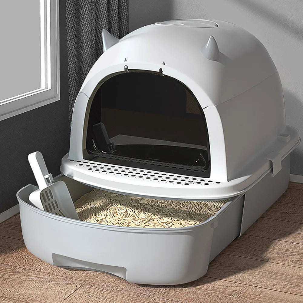 Enclosed Splash-proof Cat Litter Box