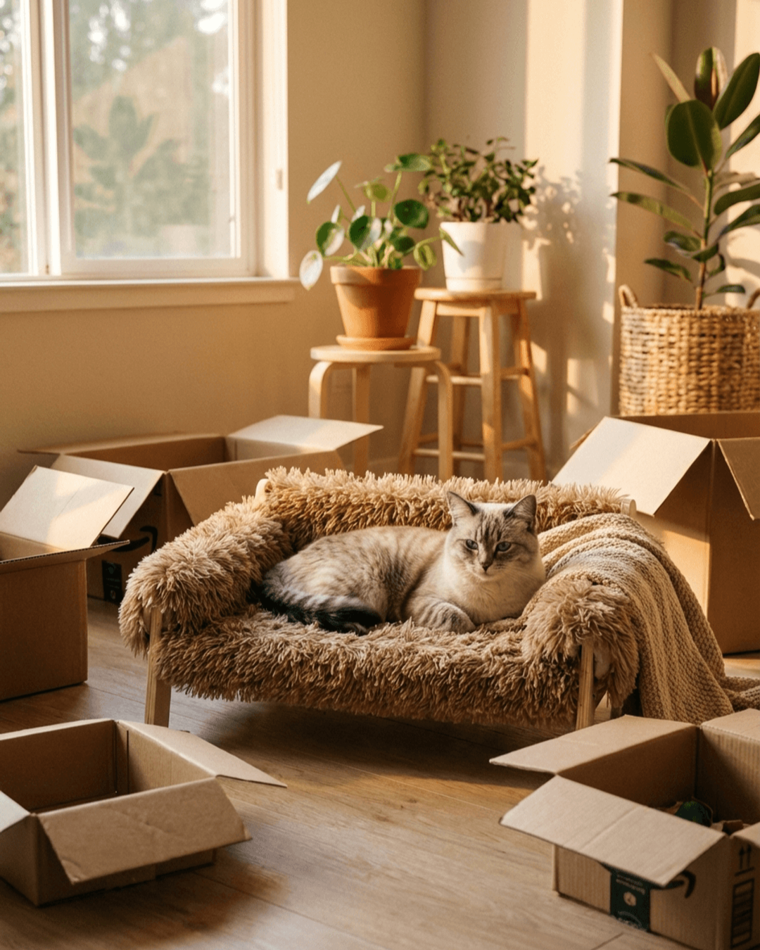 Plush Cat Sofa Bed