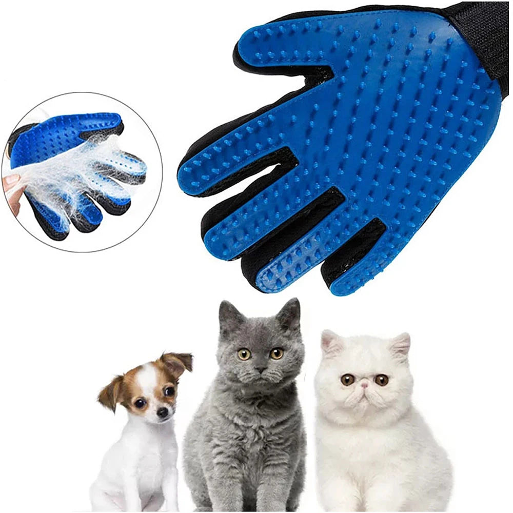 Pet Hair Remover Gloves Cat Dog Massage Bathing Cleaning Grooming Supplies Silicone Hair Sticking Removal Brush