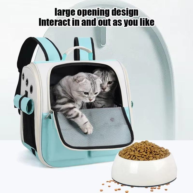 Pet Backpack Portable Cat and Small Dogs Outdoor Carrier Foldable Ventilated Design Large Cat Dog Backpack Carrier Bag